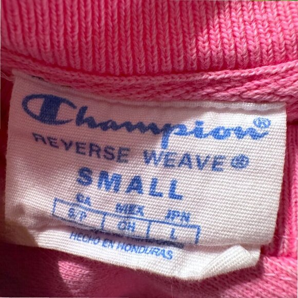 CHAMPION Reverse Weave Heavy Weight Neon Pink Crew Neck Sweatshirt Women's S - Picture 2 of 2